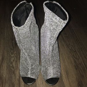 Aldo Silver Sparkle Booties
